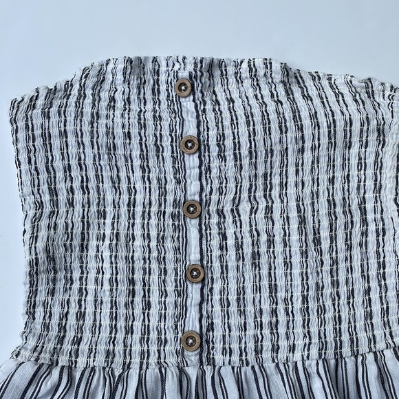 Garage Strapless Romper Shorts Stripped Black & White Size Medium - Picture 2 of 6